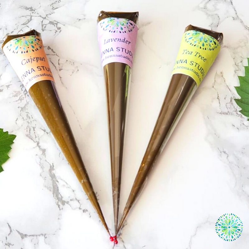 3 Pack Organic Henna Cones - Lavender, Cajeput & Tea Tree